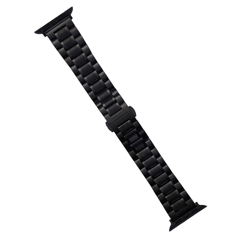 For Apple Watch Series 9 8 7 41mm / 6 5 4 SE (2022) SE (2023) SE 40mm / 3 2 1 38mm Watch Band 22mm 5-Beads Strap - Black For Apple Watch Series 9 8 7 41mm / 6 5 4 SE (2022) SE (2023) SE 40mm / 3 2 1 38mm Watch Band 22mm 5-Beads Strap - Black